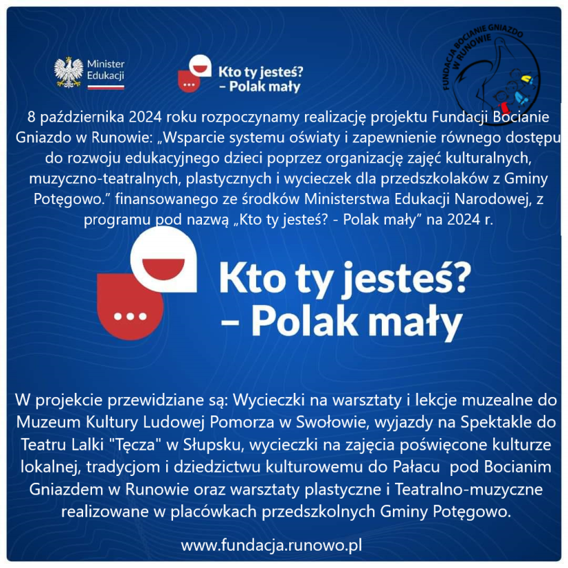 Realizacja projektu pn. „Kto ty jesteś – Polak Mały” Moduł 2 pn. „Kultura dla przedszkola”