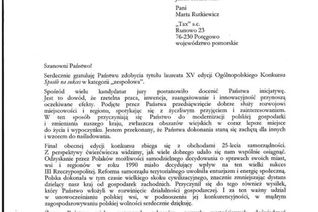 Wręczenie nagród laureatom XV jubileuszowej edycji konkursu „Sposób na Sukces”